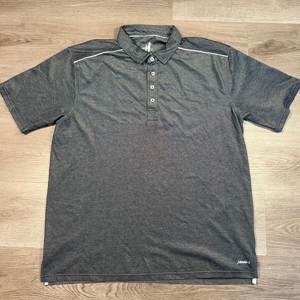 Johnnie‎ O Prep Performance Short Sleeve Polo Shirt Mens XL Heather Gray Golf